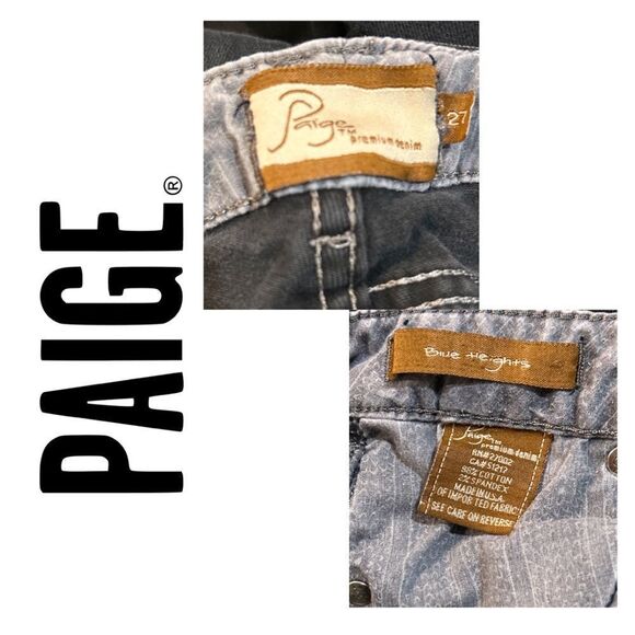 PAIGE‎ Women’s Blue Heights Black Distressed Mid-Rise Skinny Jeans - Size 27 - Picture 4 of 4